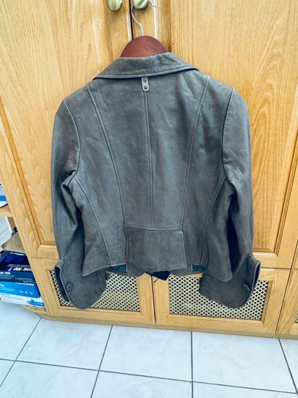 New Mackage Leather Jacket Colour is listed as Oatmeal on tag M - Picture 4 of 13